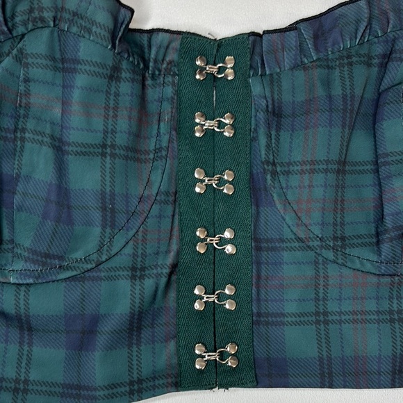 POSTER GIRL Bustier Women’s Plaid Whimsigoth Coquette Festival Concert - Picture 2 of 6